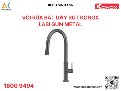 Vòi rửa bát dây rút Konox Lasi Gun Metal